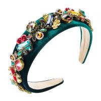 Hair Bands Velveteen with Glass Rhinestone for woman 40mm Sold By PC