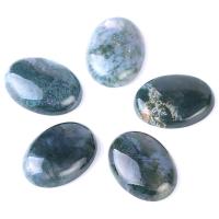Moss Agate Cabochon, Oval, polished, different size for choice, Sold By PC
