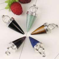 Gemstone Necklace with Zinc Alloy Conical fashion jewelry & Unisex Length Approx 17.72 Inch Sold By PC