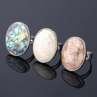 Shell prsteny, Mosaz, platinové barvy á, módní šperky & unisex, více barev na výběr, nikl, olovo a kadmium zdarma, 18.50mm, Prodáno By PC