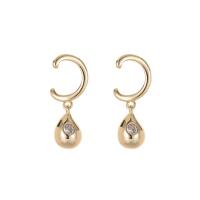 Cubic Zirconia Micro Pave Brass Earring gold color plated fashion jewelry & micro pave cubic zirconia nickel lead & cadmium free Sold By Pair