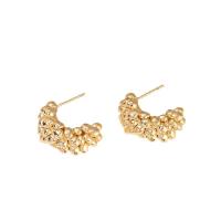 Brass Stud Earring irregular gold color plated fashion jewelry nickel lead & cadmium free Sold By Pair