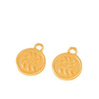 Brass Jewelry Pendants Round gold color plated DIY nickel lead & cadmium free Approx 1.5mm Sold By PC