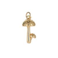 Brass Jewelry Pendants mushroom gold color plated DIY golden nickel lead & cadmium free Sold By Lot