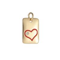 Brass Jewelry Pendants, Rectangle, gold color plated, DIY & enamel, more colors for choice, nickel, lead & cadmium free, 10x18mm, 10PCs/Lot, Sold By Lot