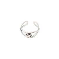 Zinc Alloy Cuff Finger Ring platinum color plated 2 pieces & for woman & hollow nickel lead & cadmium free US Ring Sold By Set