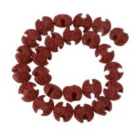 Cinnabar Beads carved dark red Sold Per Approx 16 Inch Strand