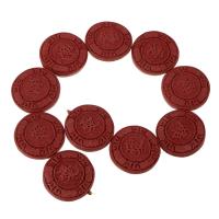 Cinnabar Beads Flat Round carved dark red Approx 3mm Sold Per Approx 17 Inch Strand