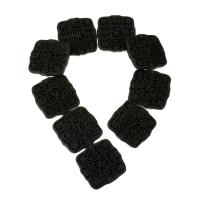 Cinnabar Beads Square carved black Sold Per Approx 16 Inch Strand