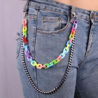Zinc Alloy Waist Chain with Plastic fashion jewelry & Unisex multi-colored nickel lead & cadmium free Length Approx 36 cm Approx 50 cm Sold By PC