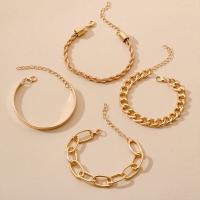 Zinc Alloy Bracelet Set gold color plated 4 pieces & for woman nickel lead & cadmium free Sold By Set