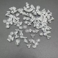 Silicone Ear Nut Component, white, 5x6.40mm, 1000PCs/Bag, Sold By Bag