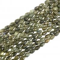 Natural Labradorite Beads, Moonstone, Teardrop, polished, DIY & faceted, green, 10x16mm, 25PCs/Strand, Sold Per Approx 38 cm Strand