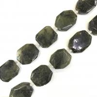 Labradorit Perlen, Unregelmäßige, poliert, DIY, grün, 25-35mm, 9PCs/Strang, verkauft per ca. 38 cm Strang