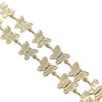 Messing dekorative kæde, Butterfly, forgyldt, bar kæde, gylden, 7x6x0.50mm, Solgt af m