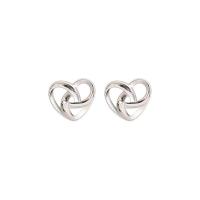 Zinc Alloy Stud Earring zinc alloy post pin Heart plated for woman silver color 3-25mm Sold By PC
