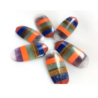 Kamień naturalny Ozdoba, obyty, mieszane kolory, 32x15x4mm, sprzedane przez PC