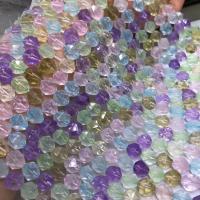 Naturligt farvet kvarts perler, Naturlig Quartz, poleret, Star Cut Faceted & du kan DIY, blandede farver, Solgt Per Ca. 38 cm Strand