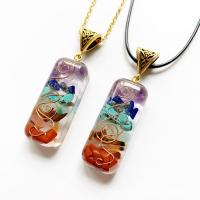 Natural Stone Sweater Necklace with Polyester Cord & Resin & Zinc Alloy Unisex Sold By PC