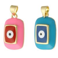 Evil Eye Pendants, Brass, gold color plated, fashion jewelry & DIY & evil eye pattern & enamel, more colors for choice, 13x21x5mm, Hole:Approx 3mm, 10PCs/Lot, Sold By Lot