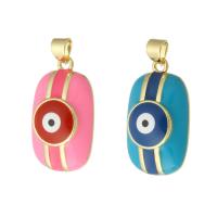 Evil Eye Pendants, Brass, gold color plated, fashion jewelry & DIY & evil eye pattern & enamel, more colors for choice, 14x25x6mm, Hole:Approx 3mm, 10PCs/Lot, Sold By Lot
