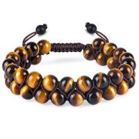 Gemstone Bracelets Natural Stone with Obsidian Round three layers & Double Layer & Unisex & anti-fatigue Length Approx 19-28 cm Sold By PC