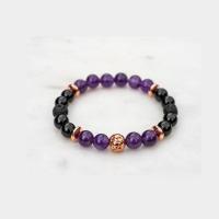Gemstone Bracelets, Natural Stone, with Tibetan Style, Round, plated, different materials for choice & Unisex & anti-fatigue, more colors for choice, 8mm, Length:Approx 19-28 cm, Sold By PC