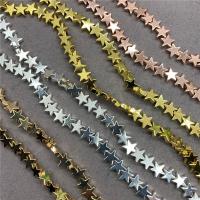 Nicht-magnetische Hämatit Perlen, Stern, plattiert, DIY & verschiedene Größen vorhanden, keine, verkauft von Strang