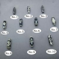Natürliche Tibetan Achat Dzi Perlen, Eimer, poliert, DIY, keine, 10x30mm, verkauft von PC