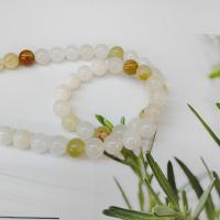Light Mottle Green Jade Beads Round polished DIY Sold Per Approx 14.96 Inch Strand