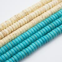 Syntetisk Turkos Bead, Flat Round, DIY & olika storlek för val, fler färger för val, Såld Per Ca 14.96 inch Strand