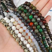 Mixed Gemstone Beads, Round, polished, DIY & different materials for choice & different size for choice, more colors for choice, Sold Per Approx 14.96 Inch Strand