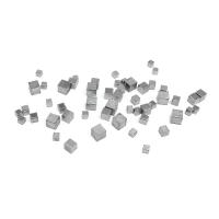 Edelstahl-Beads, 304 Edelstahl, Quadrat, Maschine poliert, DIY & verschiedene Größen vorhanden & Vollton, originale Farbe, 100PCs/Tasche, verkauft von Tasche