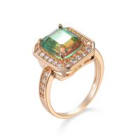 Cubic cirkónium Brass Finger Ring, Sárgaréz, -val Cubic cirkónium, gyűrű alakú, arany színű aranyozott, divat ékszerek & különböző méretű a választás & a nő & cirkónia, 15x13mm, Által értékesített PC