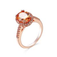 Cubic Zircon Brass δάχτυλο του δακτυλίου, Ορείχαλκος, σχήμα δακτυλίου, χρώμα επίχρυσο, κοσμήματα μόδας & διαφορετικό μέγεθος για την επιλογή & για τη γυναίκα & με ζιργκόν, Σαμπάνια, Sold Με PC