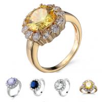 Cubic Zircon Brass δάχτυλο του δακτυλίου, Ορείχαλκος, χρώμα επιπλατινωμένα, κοσμήματα μόδας & για άνδρες και γυναίκες & διαφορετικό μέγεθος για την επιλογή & με ζιργκόν, περισσότερα χρώματα για την επιλογή, Sold Με PC