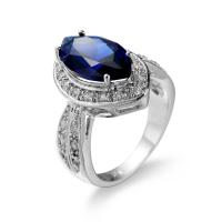 Cubic Zircon Brass Finger Ring Horse Eye platinum color plated fashion jewelry & Unisex & with cubic zirconia Sold By PC