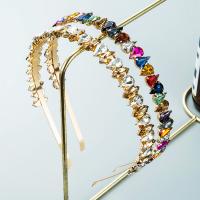 Hair Bands Zinc Alloy for woman & with rhinestone nickel lead & cadmium free 380mm 10mm Sold By PC
