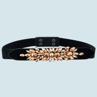 Decorative Belt Cloth with Cubic Zirconia for woman 35mm 25mm Length Approx 28.34 Inch Sold By PC