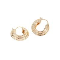 Brass Hoop Earring Donut gold color plated fashion jewelry & for woman nickel lead & cadmium free Sold By Lot