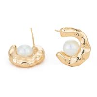Brass Earring Stud Component 14K gold-filled fashion jewelry & for woman golden nickel lead & cadmium free Sold By Pair