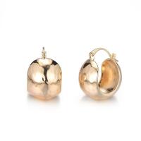 Messing Hoop Earring, 14.000 guldfyldte, mode smykker & for kvinde, gylden, nikkel, bly & cadmium fri, 20x15.50x24mm, 5par/Lot, Solgt af Lot