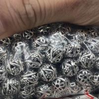 Perles creuses en alliage de zinc, Rond, couleur originale, 10x10mm, Trou:Environ 1.5mm, Vendu par PC