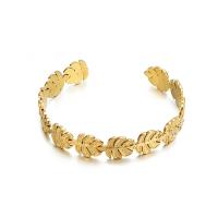 Aço inoxidável 304 abertura da pulseira, joias de moda & para mulher, dourado, Diametro interno:Aprox 60mm, vendido por PC
