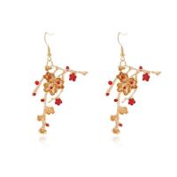 Zinc Alloy Drop Earrings gold color plated fashion jewelry & for woman & with rhinestone nickel lead & cadmium free Sold By Pair