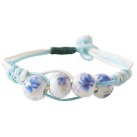 Porcelain Bracelet, with Polyester Cord, handmade, for woman, more colors for choice, Length:Approx 21 cm, Sold By PC