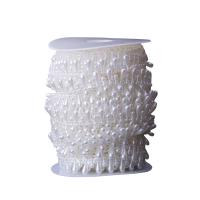 plastique perles de la chaîne, blanc, 15m/bobine, Vendu par bobine