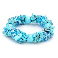 Gemstone Браслеты, Природный камень, с Кристаллы, Мужская, Много цветов для выбора, длина:Приблизительно 21 см, продается PC