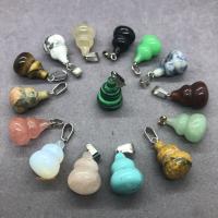 Gemstone Pendants Jewelry, Natural Stone, Calabash, Unisex, more colors for choice, 13x18mm, Sold By PC