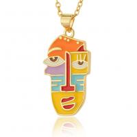 Brass Necklace gold color plated for woman & enamel mixed colors nickel lead & cadmium free Length 17.7 Inch Sold By PC